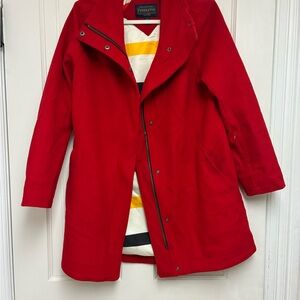 red Pendleton Wool Coat